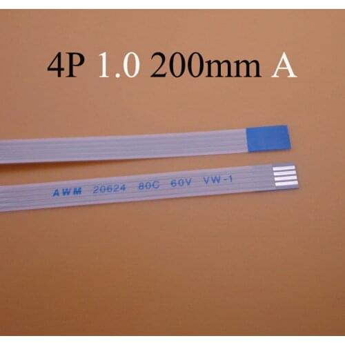 1piece New FFC FPC 4pin flat flexible cable 1.0mm pitch 4 pin forward Length 200mm Width 5mm Ribbon 5p Flex Cable