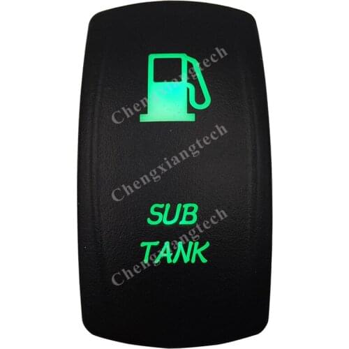 12V 24V Boat Car 5 Pin ON/OFF SPST Rocker Toggle Switch- SUB TANK - Green Led Waterproof IP66 for Carling ARB 4X4 NARVA