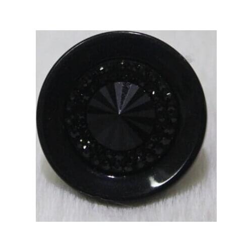 18-30mm Available Top Grade Crystal Button Black Color Round Plastic Button Clothes Accessary