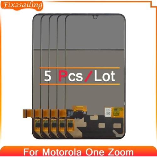 5pcs Lcd for Motorola Moto One Zoom LCD Display Touch Screen Digitizer Assembly for Moto One Pro LCD XT2010 Screen 100%Tested