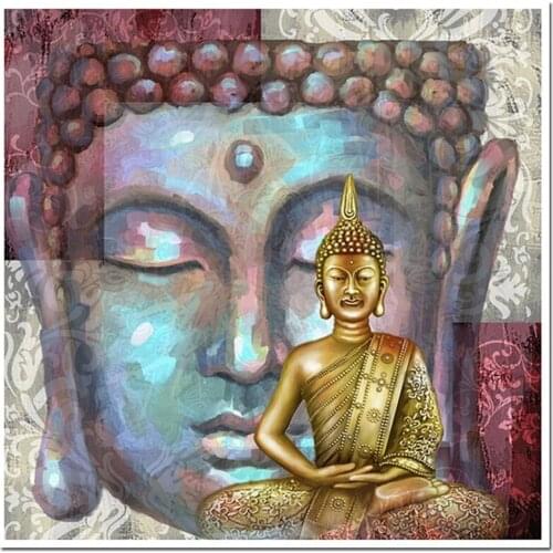 5D Diy Diamond Painting Buddha Face Cross Stitch Kits Diamond Embroidery Full Drill Mosaic Home Decoration Religion Art