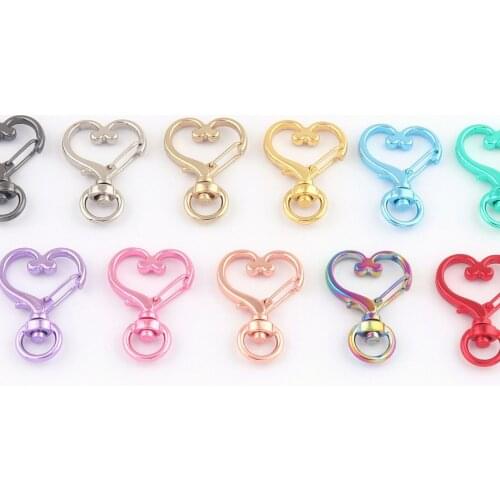 8mm Pink Heart Swivel Clasps Claw Lobster clasps Trigger Clasps Dog Collar Supply Handbag Clasps Metal Trigger Lanyard Hook