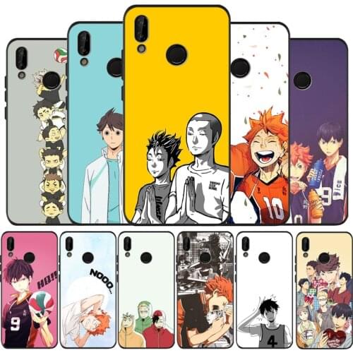 Volleyball Anime Haikyuu Black Soft Phone Case for Huawei P40 P30 P20 Mate 10 20 30 40 Pro lite Plus P smart 2019 2020 TPU Cover
