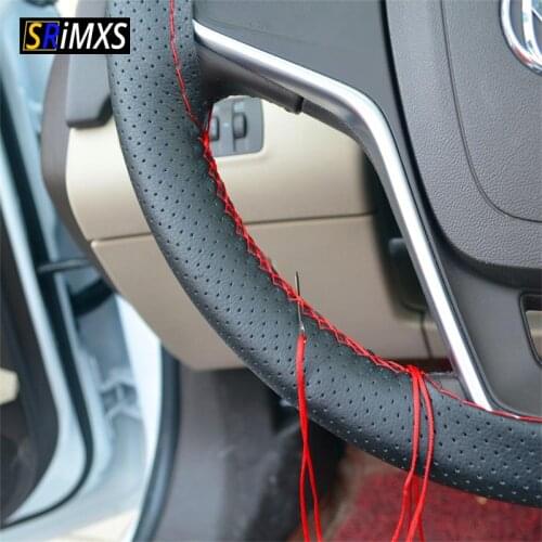 DIY Car Steering Wheel Cover With Needles and Thread Artificial Leather Auto Styling Covers 36/38/40 cm Auto Steering Cover