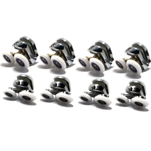 Zinc alloy double shower door roller wheel runner bearing diameter 25mm 8pcs/lot