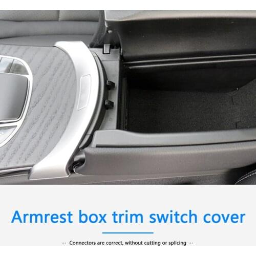 Chrome Console Armrest Switch Button Trim Cover Trim Car Styling Accessories for Mercedes Benz C Class W205 15-20