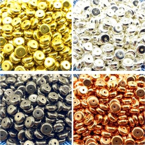 50Pcs 8mm Acrylic Plated CCB Round Seed Round interval Beads for Jewelry Making DIY Bracelet Necklaces