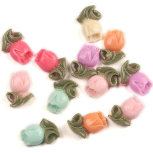LF 50Pcs Mixed Resin Flower 20mm Decoration Craft Flatback Cabochon Embellishments For Scrapbooking Kawaii Cute Diy Accessories