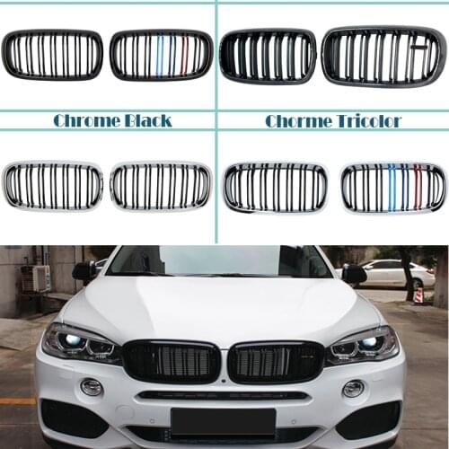 Carbon Fiber/Black Front Bumper Racing Grills Kidney Grilles For BMW X5 F15 X6 F16 2014 2015 2016 2017 2018 M Power Performance
