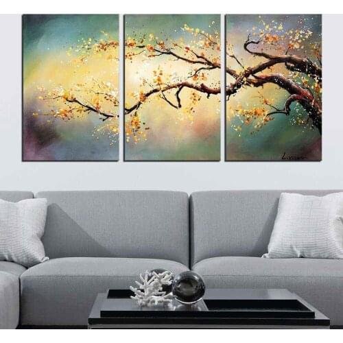 Hand Painted 3 PCS Chinese Ink And Wash Painting With Frame For Wall Decoration For Hotel