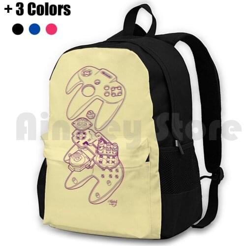 Blueprint 64 ( 3-D ) Outdoor Hiking Backpack Riding Climbing Sports Bag Nintendo Nintendo 64 N64 Blueprint Controller Retro