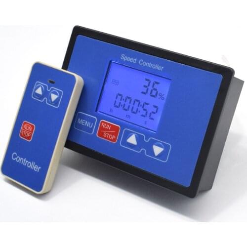 LCD Smart Digital Display 0~100% Tachometer adjustable 30A PWM DC Motor Speed Controller Timing Remote control 12V 24V 36V 48V