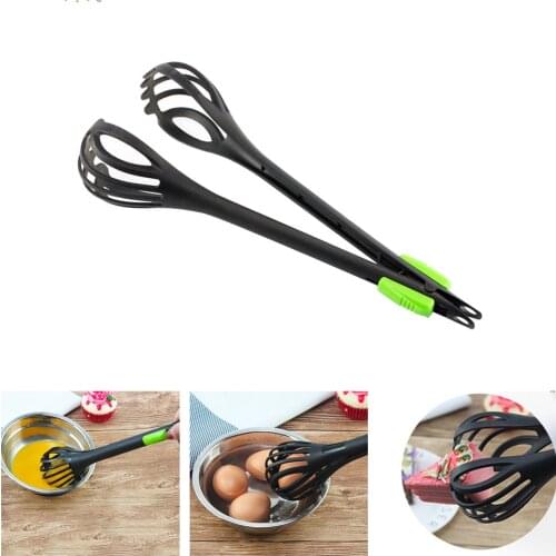 1Pc Multifunctional Egg Beater Nylon Food Tongs Manual Egg Whisk Pasta Spaghetti Spoon Kitchen Gadget Mixer Creative Salad Tool
