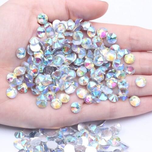 Resin Rhinestones 7mm 8mm Flatback Crystal Black Crystal AB Non Hotfix Scrap Booking Beads With Glue Crafts Garments Decoration