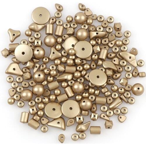 180pcs Mixed Fashion Style ABS Dumb Gold Resin Beads DIY Loose Beads Earrings Necklace Bracelet Accessories For Jewelry Making