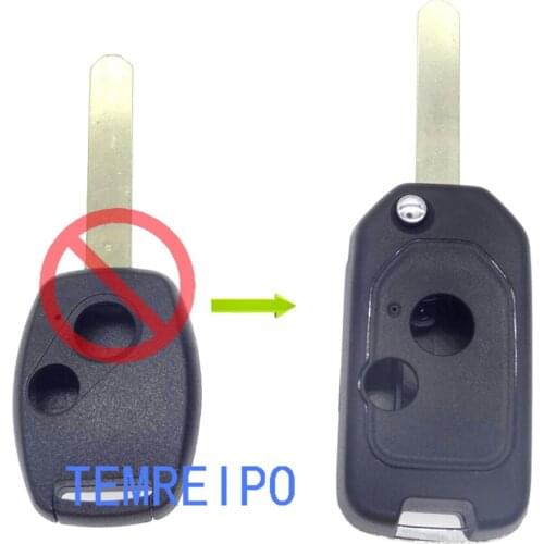 5pcs/lot 2 Buttons Remote Car Key Case Shell Fob Cover Keyless For Honda Accord Civic CRV Pilot Folding Flid Key