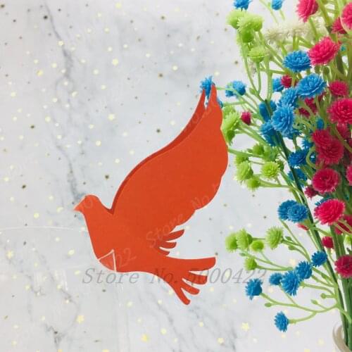 50pcs Pigeon Wine Glass Card Table Name Place Cards Wedding Party Customizable Decor Event Banquet Guest Invitation Card