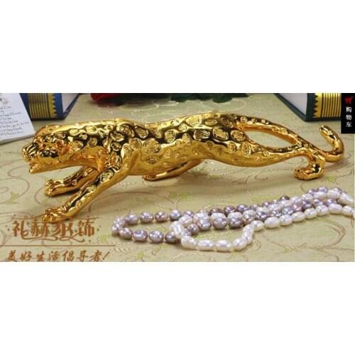 78-140CM Large fortune leopard decoration craft gift creative European Home Furnishing opened living room television cabinet