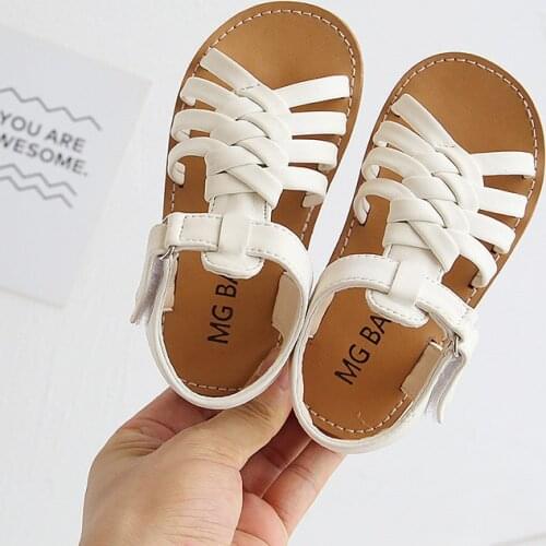 Fashion Childrens Sandals Toddler Kids Baby Girls Shoes Summer New Girls Princess Shoes Solid Casual Soft Shoes Sandals D749