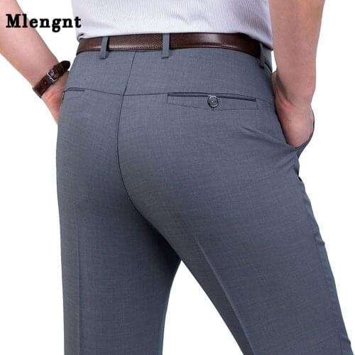 New Arrival Spring Summer Linen Comfortable Mens Pants High Quality Business Casual Trousers Straight Work Pant Male Big Size 40