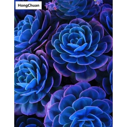 Fast delivery blue flower 5D DIY square/round diamond painting mosaic cross stitch home decoration mural Christmas gift