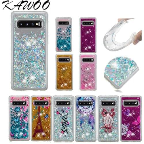 Dynamic Liquid Bling Glitter Quicksand Soft TPU Case Cover on sfor Samsung S10 S10e M10 M20 J4 J6 Plus A7 2018 A750 Phone Fundas
