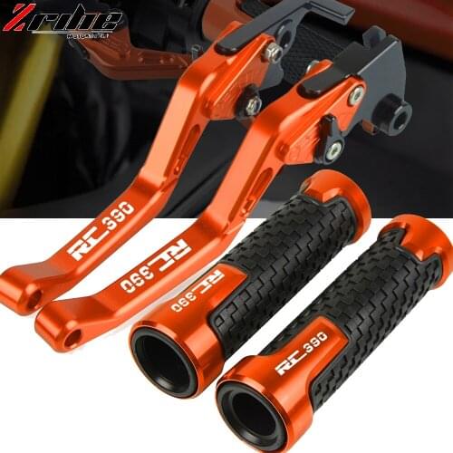 For RC390 2013-2015 2016 2017 2018 RC 390 logo Motorcycle Brake Handle Adjustable CNC Aliuminum Clutch Brake Lever Handle