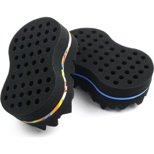 Double Sided Curling Sponge Brush African Magic Curly Hair Comb Styling Pyramid Type Porous Side Braid Hair Twist Tool