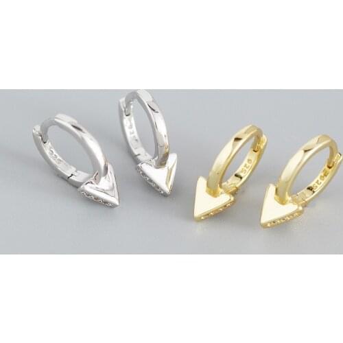 INS punk geometric triangles S925 sterling silver hoop earrings set auger small hoops zircon earring Luxury fine jewelry brincos