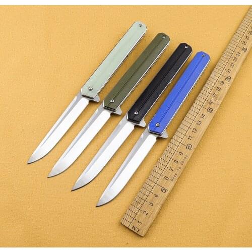 POCKET KNIFE D2 blade G10 handle outdoor camping survival rescue tactics fruit EDC tool kitchen knife
