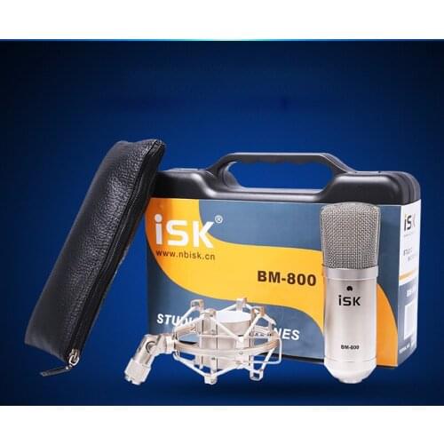 Free shipping ISK BM-800 condenser Microphone professional recording microphone music create broadcast and studio microphone