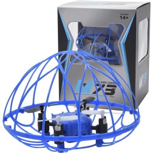 TKKJ M73 Blue 2.4GHz 4-Channel 3D Flip Climb RC Quadcopter Drone w 6-Axis Gyro with Unique Protective Cover RTF