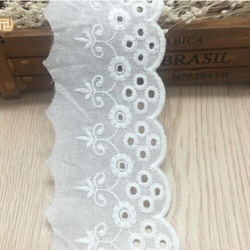 5 Meters Ivory Cotton Lace Trim DIY Material 6.5CM Trim Lace Cloth Fabric