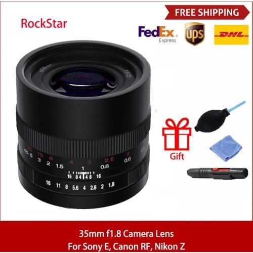 Rockstar 35mm F1.8 Macro DSLR Camera Lens For Panasonic/Sigma/Leica L Sony E Nikon Z Canon RF Mount Fixed Focus Photography Lens