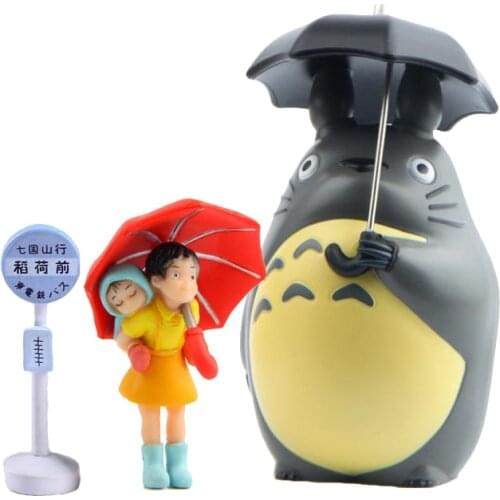 Miniature Totoro Cartoon Figure Ornament Figurines Gnome Bonsai Ghibli Model Micro Landscape Home Garden Decor Accessories Craft