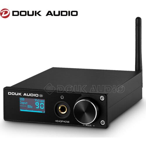 Douk Audio Q6 Bluetooth 5.0 DAC Decoder USB/ COAX/ OPT Converter Headphone Amp DSD256 384KHz APTX-HD