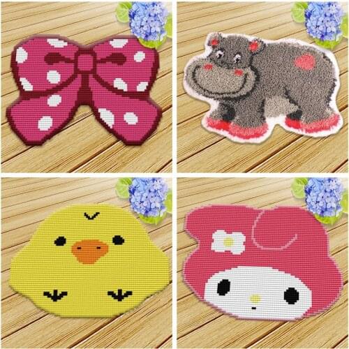 Prajna Needlework Latch Hook Kits Rug Lovely Child Canvas Knit Mat Crocheting Cross Stitch Fomiaran For Needlework DIY Handmade