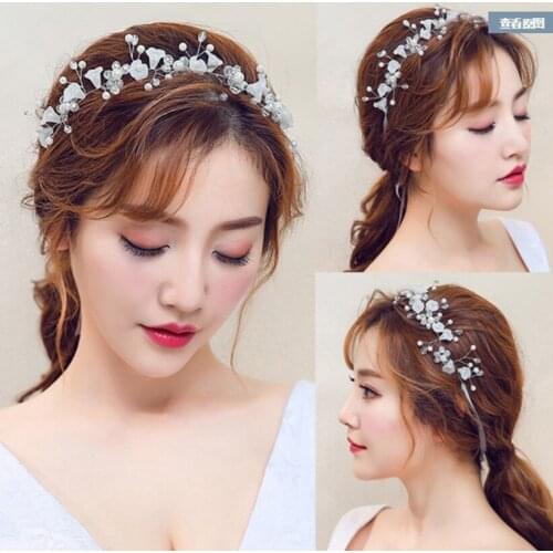 2021 fashion new bridal headdress Korean accessories red cheongsam hair accessories retro dress head flower soft chain Chinese h