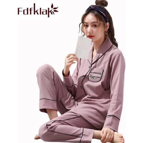 Fdfklak Autumn New 100% Cotton Maternity Pajamas For Pregnant Women Nursing Pajama Pregnancy Pijama Sleepwear Women Pregnant
