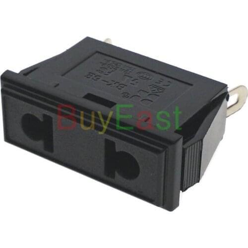 Pack 5) 2 IN 1 EU US 2 Pin Plug Panel Mount DIY Repair Industrial Inlet Power Socket Max AC125V 15A AC250V 10A