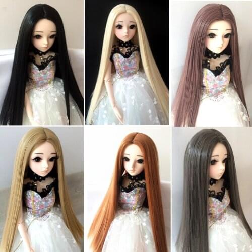 BJD doll wig long straight hair high temperature fiber hair suitable for 1/3 1/4 1/6 1/8 BJD DD SD doll black brown wig toy wig