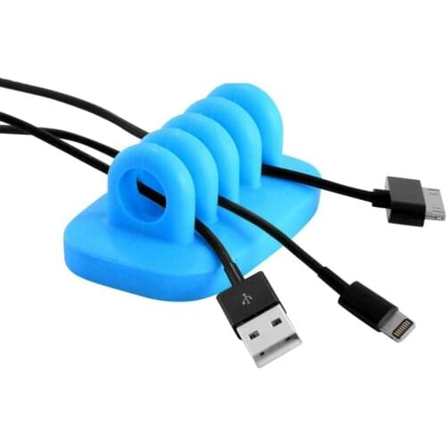 10pcs Cable Clip Holder Weighted Desktop Cord Management Fixture (blue)