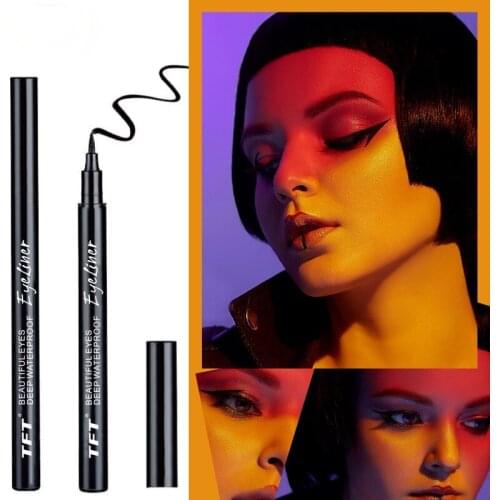 Cool black quick-drying eyeliner waterproof does not smudge eyeliner pen hard head eyeliner makeup