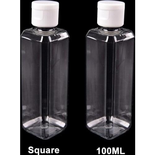 100ml Empty Refillable Bottle Square Squeeze Jar Plastic Bottles Makeup Container Travel Cosmetic Lotion Containers Bottle