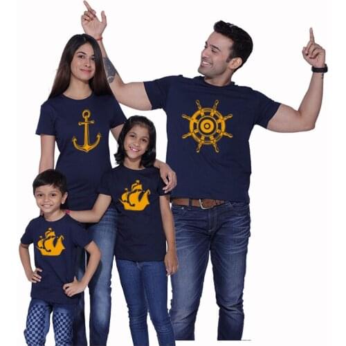 Sailing Family - Rudder, Anchor and Sailboat T Shirt Family Matching Outfit Super Family T-shirts