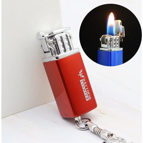 Super Mini Small Pendant Grinding Wheel Lighter Creative Metal Inflatable Lighter Butane Lighter Portable Lighter