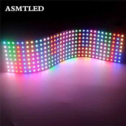 8X8 16x16 8X32 Pixel WS2812B LED Heatsink chip Digital Individually addressable led module Panel Flexible DIY Display Board DC5V