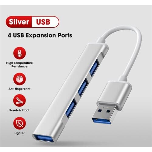 USB C USB To 4-USB Hub Multi-Port Adapter Portable 4 In 1 To USB 3.0 2.0 Port Extender-Support OTG Function For PC Laptop Xiaomi