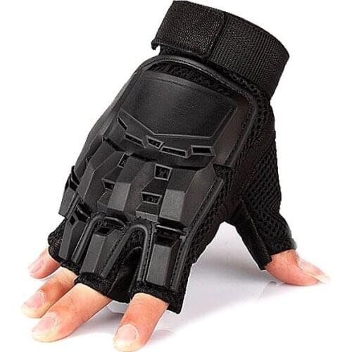 Cycling Gloves Half Finger Glove Rubber Knuckle Army Military Airsoft Outdoor Sport Bicycle Protective Gear