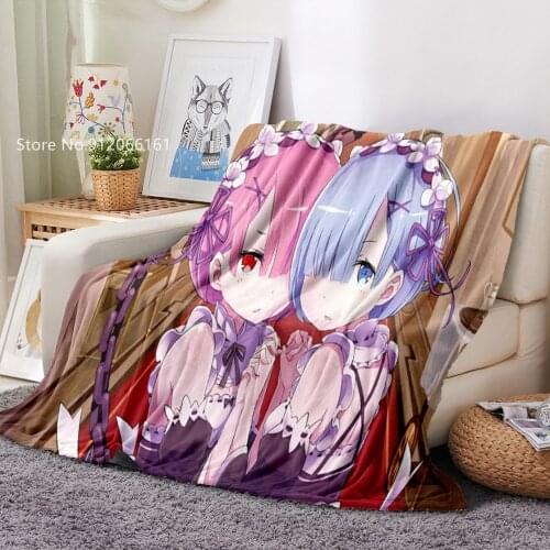 Japan Anime Fleece Blanket Life In A Different World From Zero Flannel Blanket Office 365 Happy Nappers For Kids Gift Blanket